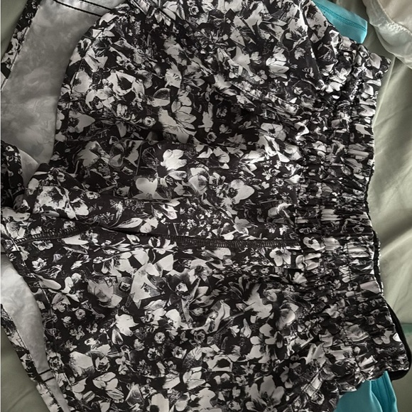 lululemon athletica Pants - lululemon athletica Black and White Floral Athletic Shorts
